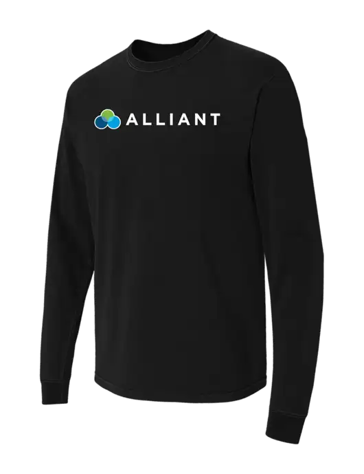 Comfort Colors Garment-Dyed Black Heavyweight Long Sleeve T-Shirt w/Alliant Logo