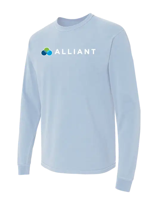 Comfort Colors Garment-Dyed Light Blue Heavyweight Long Sleeve T-Shirt w/Alliant Logo