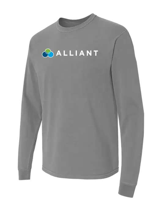 Comfort Colors Garment-Dyed Medium Grey Heavyweight Long Sleeve T-Shirt w/Alliant Logo