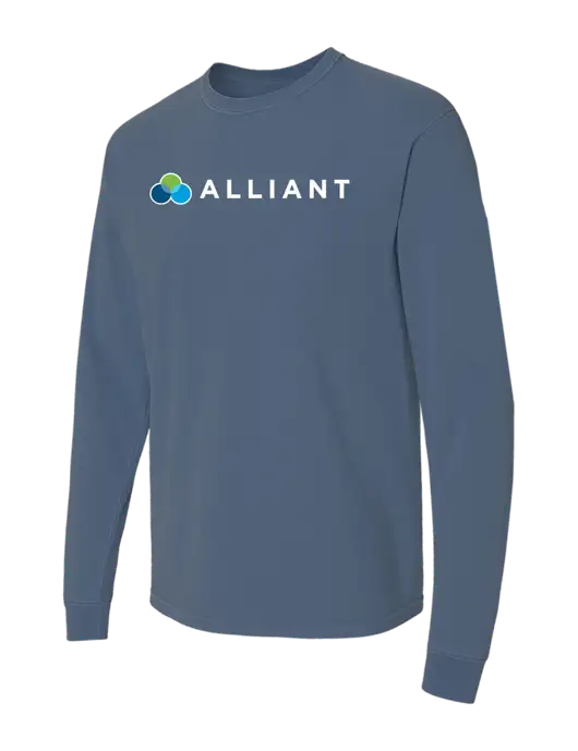 Comfort Colors Garment-Dyed Blue Slate Heavyweight Long Sleeve T-Shirt w/Alliant Logo