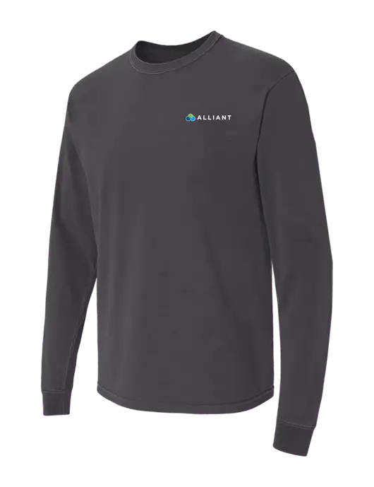 Comfort Colors Garment-Dyed Dark Grey Heavyweight Long Sleeve T-Shirt w/Alliant Logo