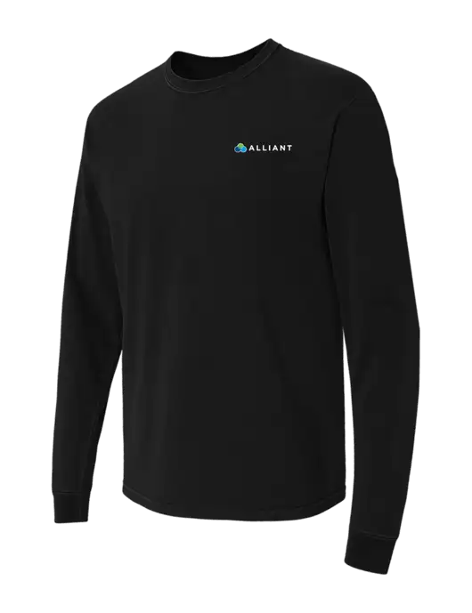 Comfort Colors Garment-Dyed Black Heavyweight Long Sleeve T-Shirt w/Alliant Logo