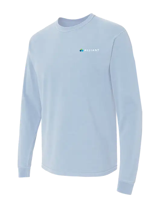 Comfort Colors Garment-Dyed Light Blue Heavyweight Long Sleeve T-Shirt w/Alliant Logo