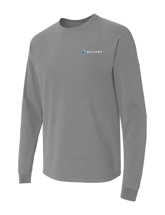 Comfort Colors Garment-Dyed Medium Grey Heavyweight Long Sleeve T-Shirt w/Alliant Logo