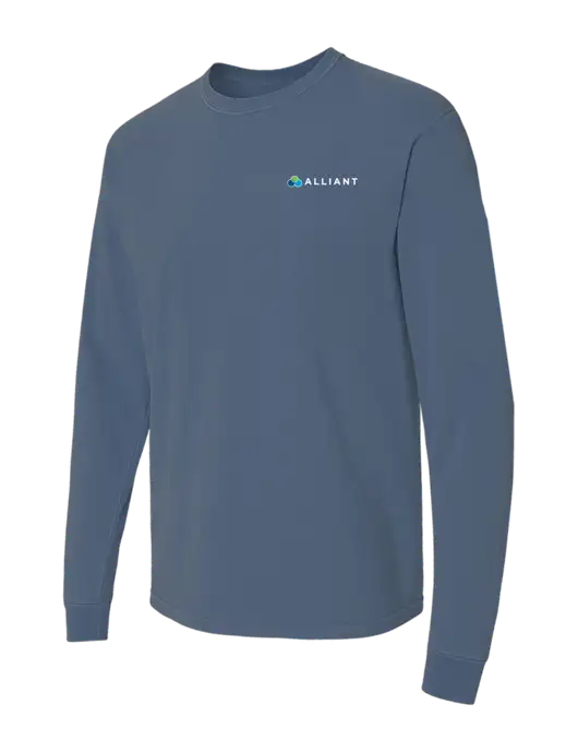 Comfort Colors Garment-Dyed Blue Slate Heavyweight Long Sleeve T-Shirt w/Alliant Logo