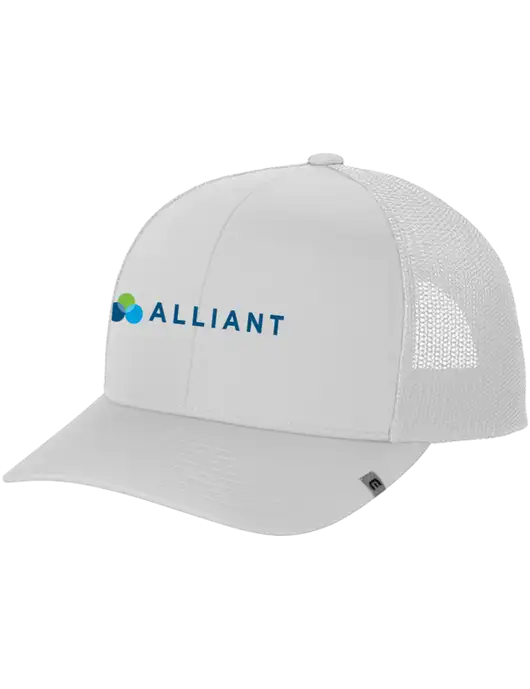 TravisMathew White Cruz Trucker Cap w/Alliant Logo