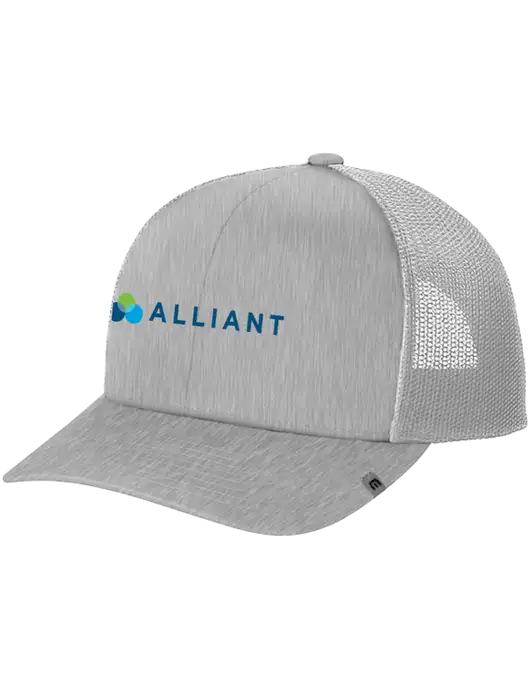 TravisMathew Light Medium Grey Heather Cruz Trucker Cap w/Alliant Logo