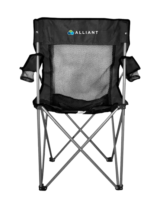 Titan Black/Black Mesh Folding Chair w/Alliant Logo