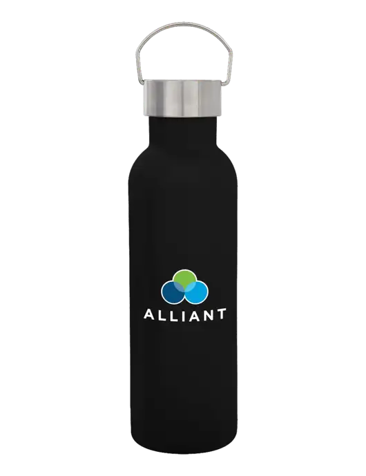 28 oz Black Bubbli Stainless Steel Bottle w/Alliant Logo