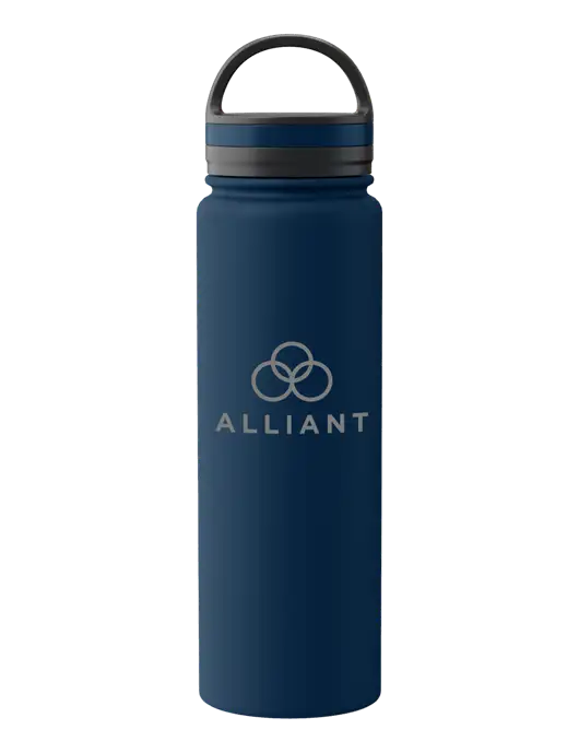 34oz Wide Mouth Stainless Steel Light Navy Bottle w/Alliant Logo