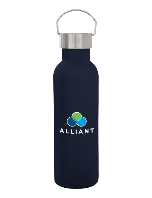 28 oz Dark Navy Bubbli Stainless Steel Bottle w/Alliant Logo