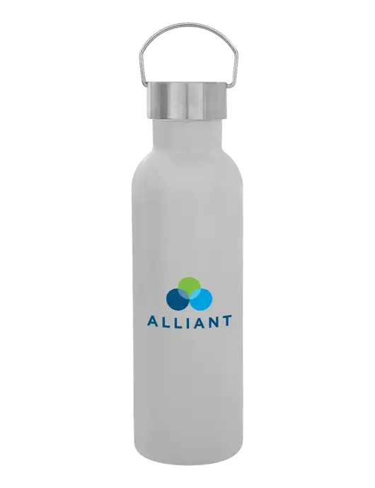 28 oz White Bubbli Stainless Steel Bottle w/Alliant Logo