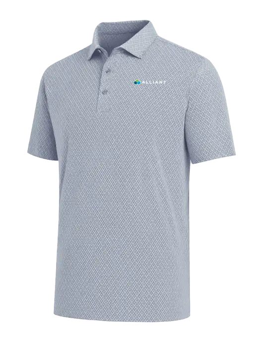 Callaway All-Over Stitched Medium Grey Chev Polo  w/Alliant Logo