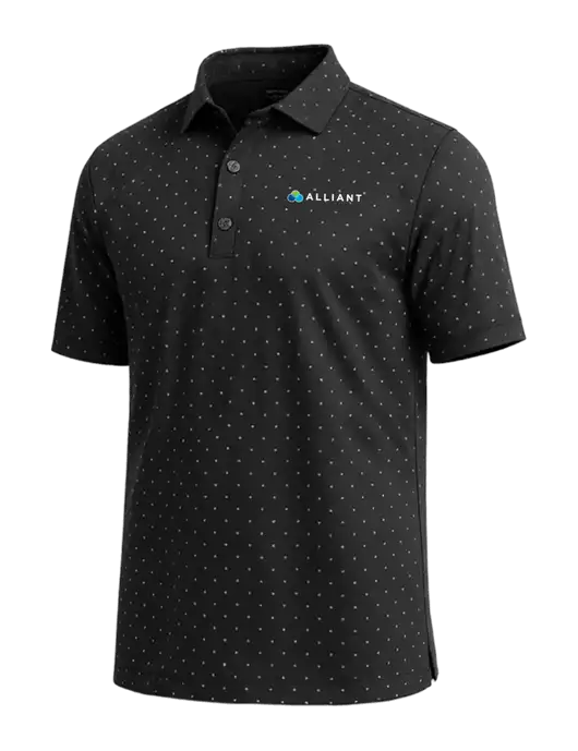 Callaway Micro Chev Black Print Polo w/Alliant Logo
