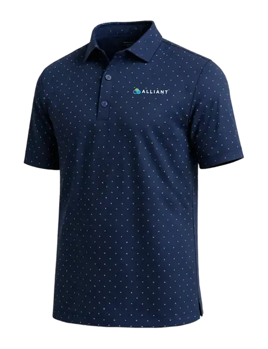 Callaway Micro Chev Dark Navy Print Polo w/Alliant Logo
