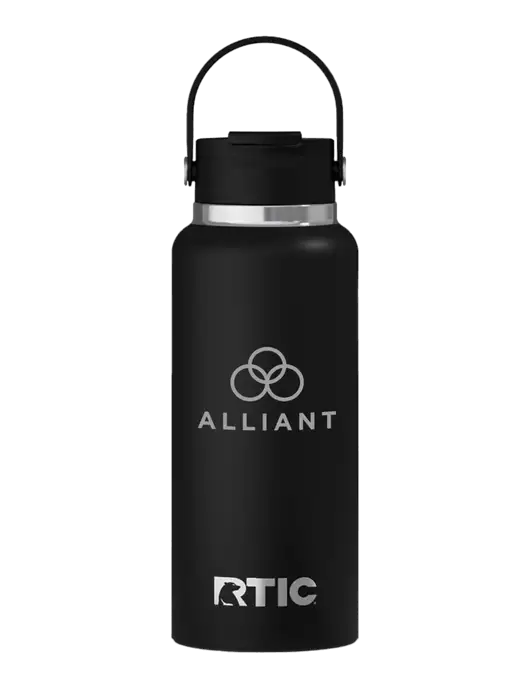RTIC Outback 32 oz Black Bottle w/Alliant Logo
