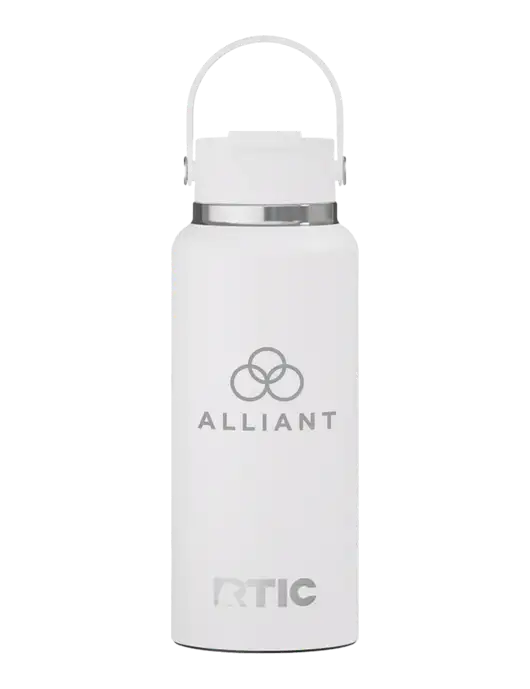 RTIC Outback 32 oz White Bottle w/Alliant Logo
