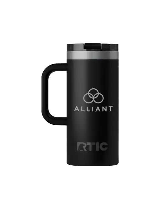RTIC Road Trip 16 oz Black Travel Mug w/Alliant Logo