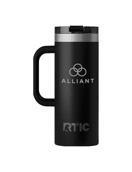 RTIC Road Trip 20 oz Black Travel Mug w/Alliant Logo