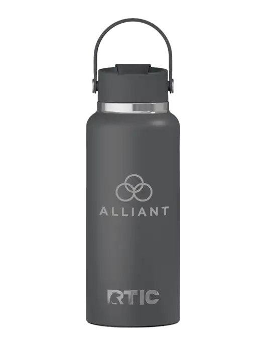 RTIC Outback 32 oz Charcoal Bottle w/Alliant Logo