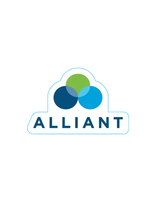 Medium Large Decal (approx 4.7 in wide) w/Alliant Logo