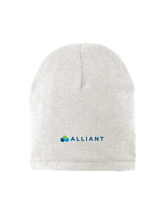 White Fleece-Lined Beanie Cap w/Alliant Logo