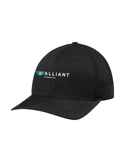Richardson Adjustable Snapback Original 112 Trucker Cap Black w/Black Mesh w/Foundation Logo