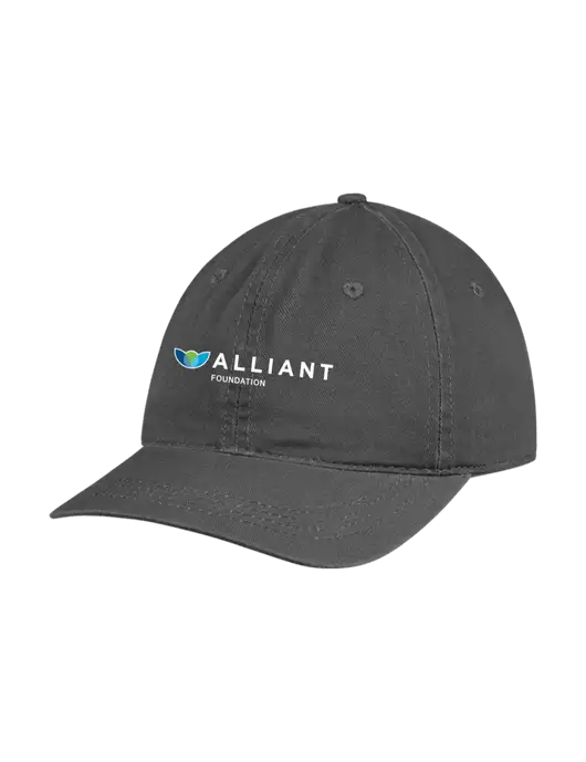 Garment Washed Unstructured Twill Charcoal Cap w/Foundation Logo