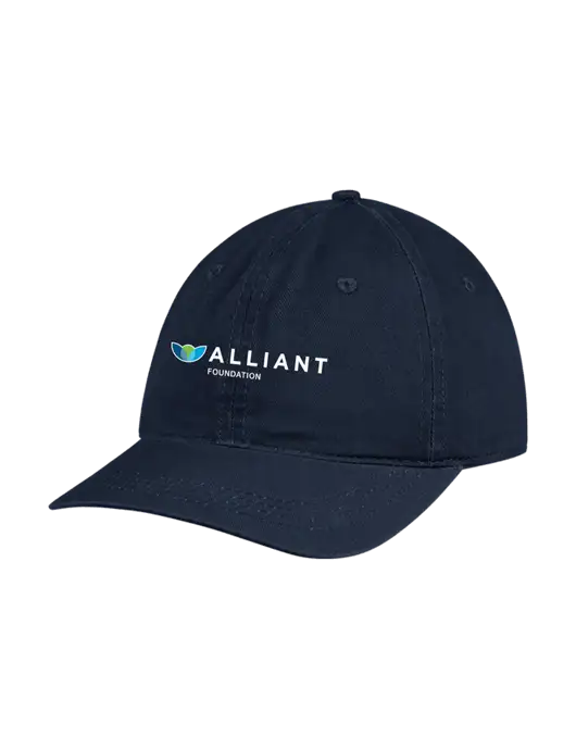 Garment Washed Unstructured Twill Navy Cap w/Foundation Logo