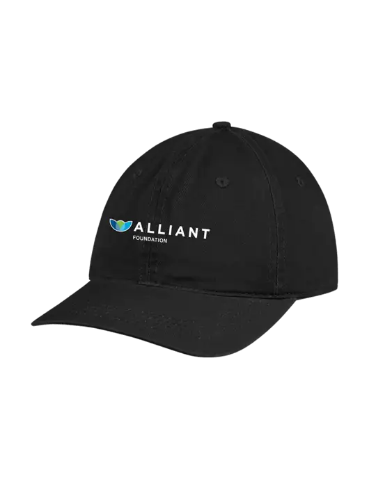 Garment Washed Unstructured Twill Black Cap w/Foundation Logo