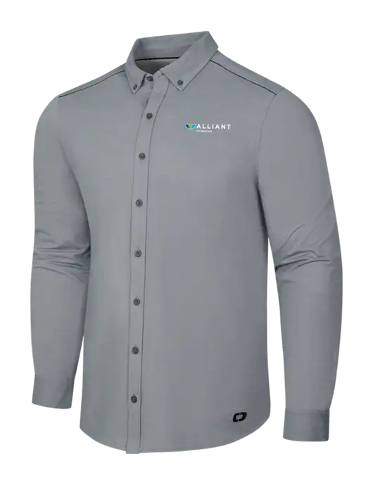 OGIO Medium Grey Heather Modern Code Stretch Button-Up Shirt w/Foundation Logo