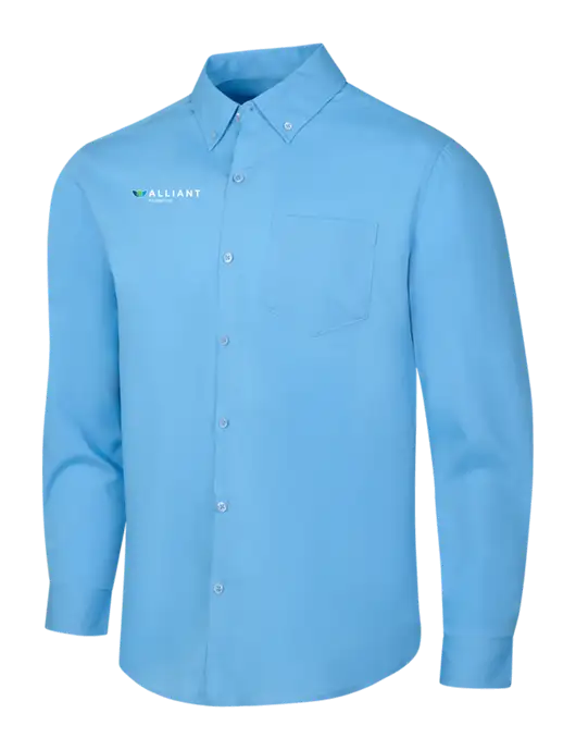 Carolina Blue Long Sleeve Carefree Poplin Shirt w/Foundation Logo