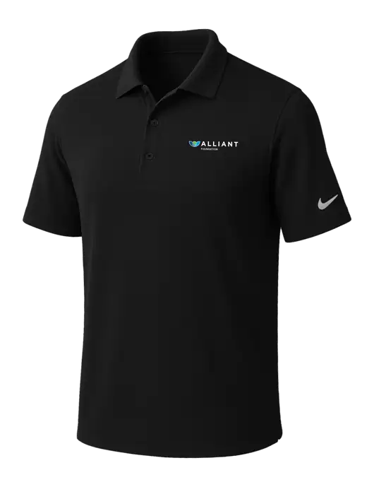 NIKE Black Dri-Fit Micro Pique Polo w/Foundation Logo