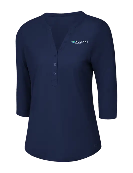 OGIO Navy Jewel Henley w/Foundation Logo