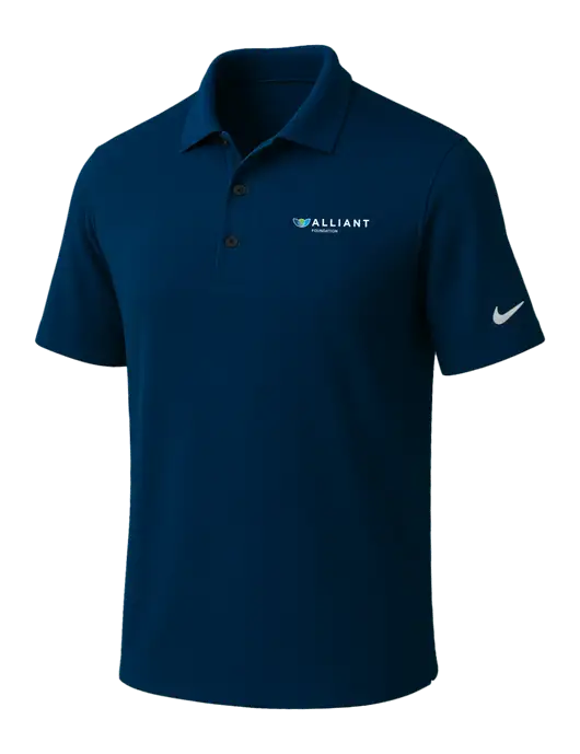 NIKE Navy Dri-Fit Micro Pique Polo w/Foundation Logo