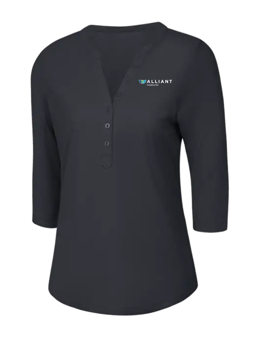 OGIO Charcoal Grey Jewel Henley w/Foundation Logo