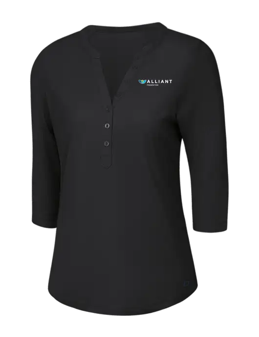 OGIO Blacktop Jewel Henley w/Foundation Logo