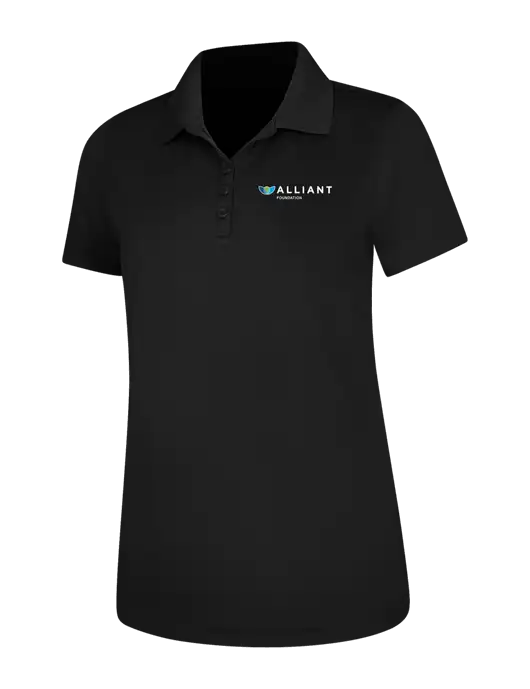 Black Womens Dry Zone UV Mesh Polo w/Foundation Logo