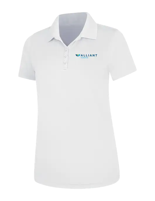 White Womens Dry Zone UV Mesh Polo w/Foundation Logo