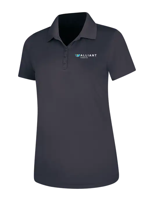 Dark Grey Womens Dry Zone UV Mesh Polo w/Foundation Logo