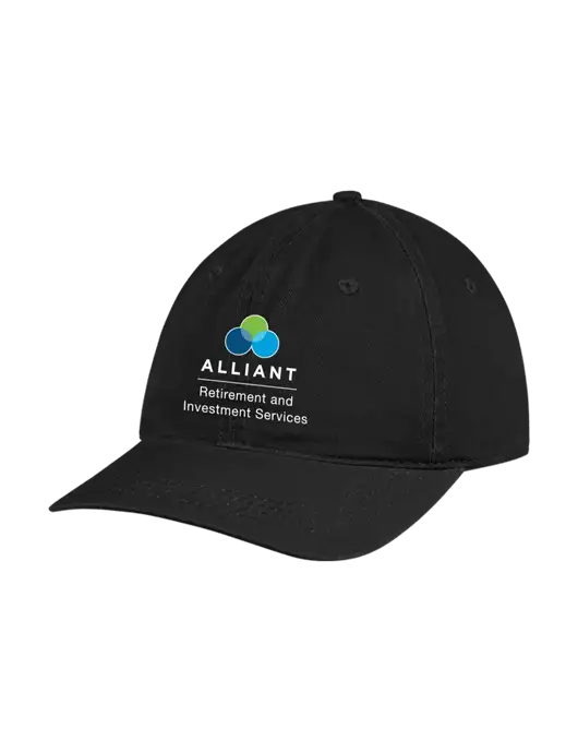 Garment Washed Unstructured Twill Black Cap w/ARIS Logo