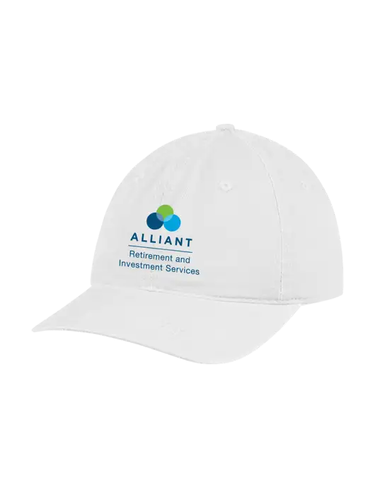 Garment Washed Unstructured Twill White Cap w/ARIS Logo