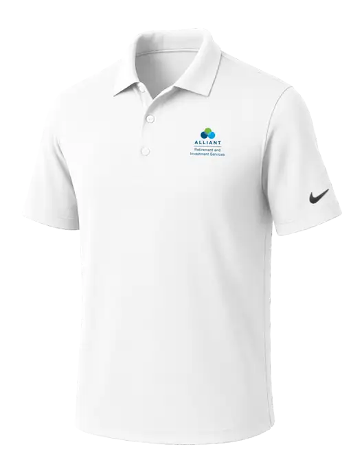 NIKE White Dri-Fit Micro Pique Polo w/ARIS Logo
