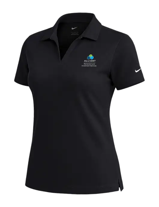 NIKE Black Womens Dri-Fit Micro Pique Polo w/ARIS Logo