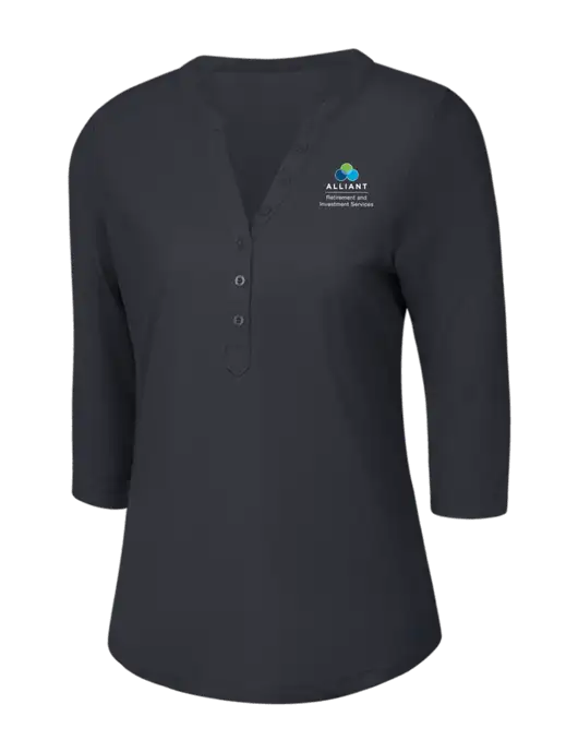 OGIO Charcoal Grey Jewel Henley w/ARIS Logo