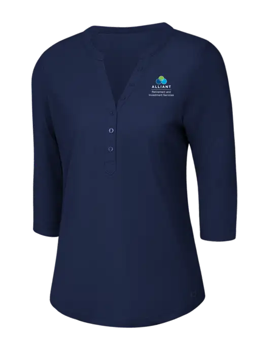 OGIO Navy Jewel Henley w/ARIS Logo
