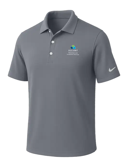 NIKE Medium Grey Dri-Fit Micro Pique Polo w/ARIS Logo
