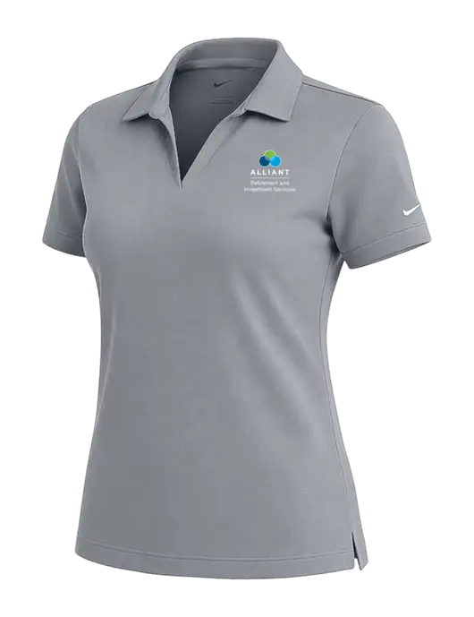 NIKE Medium Grey Womens Dri-Fit Micro Pique Polo w/ARIS Logo