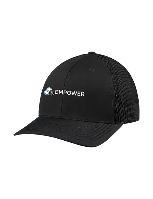 Richardson Adjustable Snapback Original 112 Trucker Cap Black w/Black Mesh w/Empower Logo