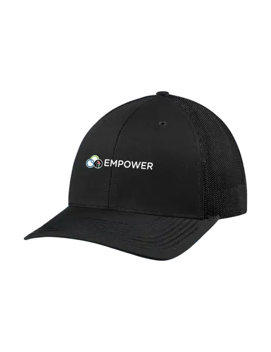 Richardson Adjustable Snapback Original 112 Trucker Cap Black w/Black Mesh w/Empower Logo